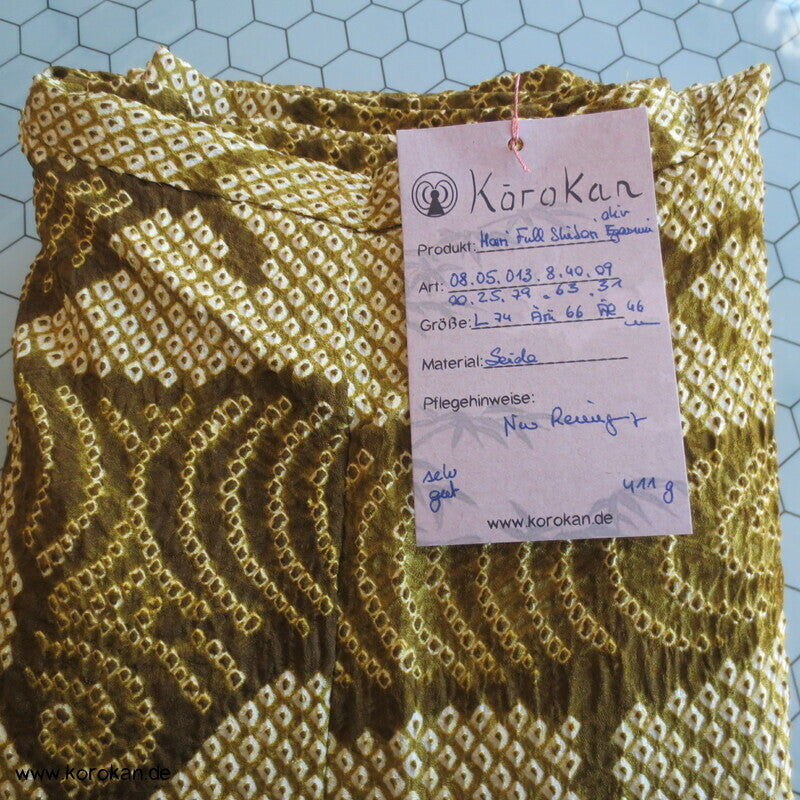 olivgrüner Egasumi Full Shibori Haori