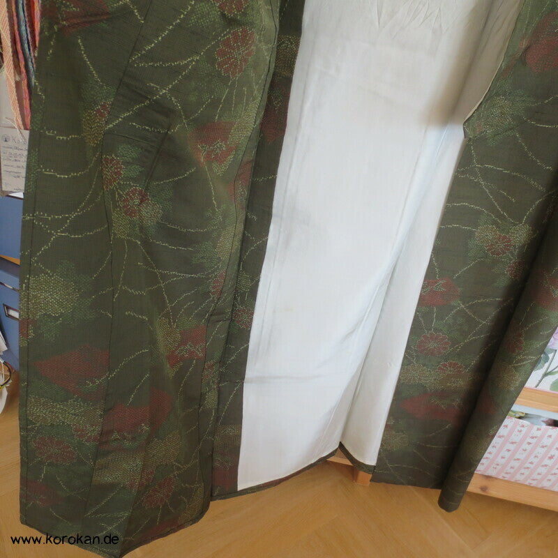 Kiku Chrysanthemen Kasuri Hitoe Tsumugi Seiden Kimono