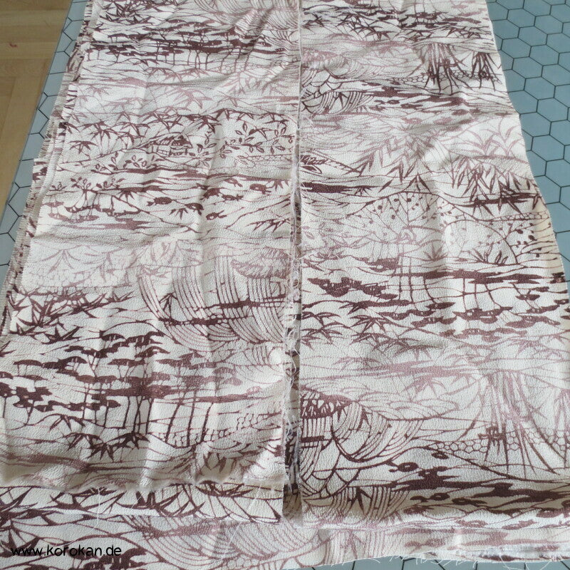 Bingata Batik Chirimen Crepe Seide, Araihari Kimono
