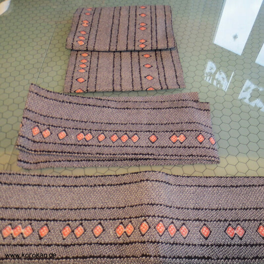 Diamantmuster Shibori dreiteiliger Obi