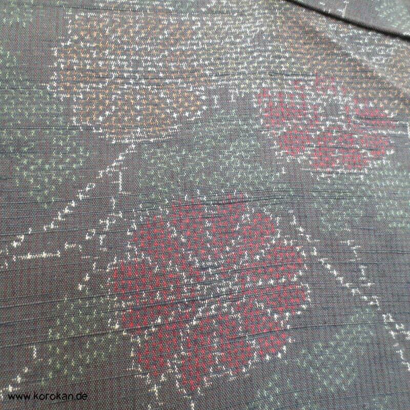 Kiku Chrysanthemen Kasuri Hitoe Tsumugi Seiden Kimono