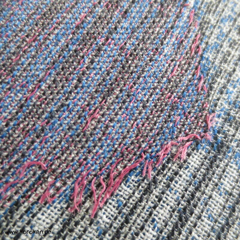 Kikko Wolle/ Seide Kimono Jacquard decoupé jeansblau