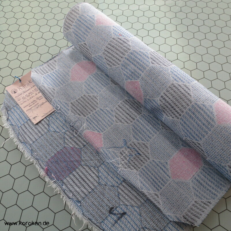 Kikko Wolle/ Seide Kimono Jacquard decoupé jeansblau