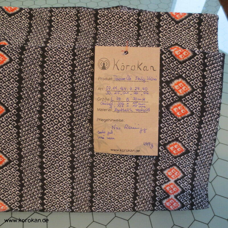 Diamantmuster Shibori dreiteiliger Obi