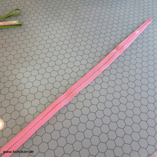 rosa Obijime, geflochtenes Muster, neu mit Etikett