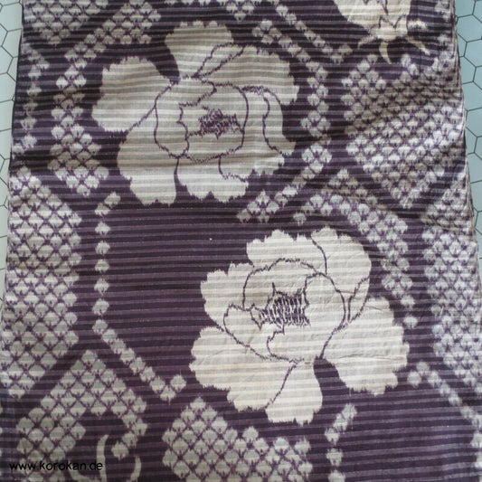 Kikko und Päonien Kasuri Kimono Seide Araihari