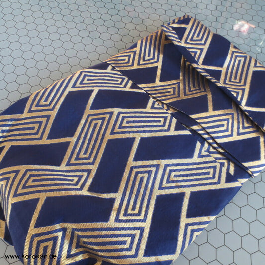 blau - goldene Higaki Brokat Umanori Kimono Hosen Hakama