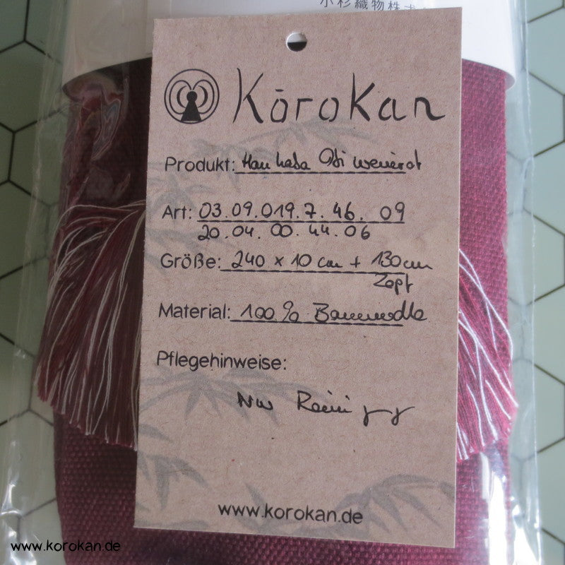 Hanhaba Obi gewebt mit Zopfteil aus der Kette