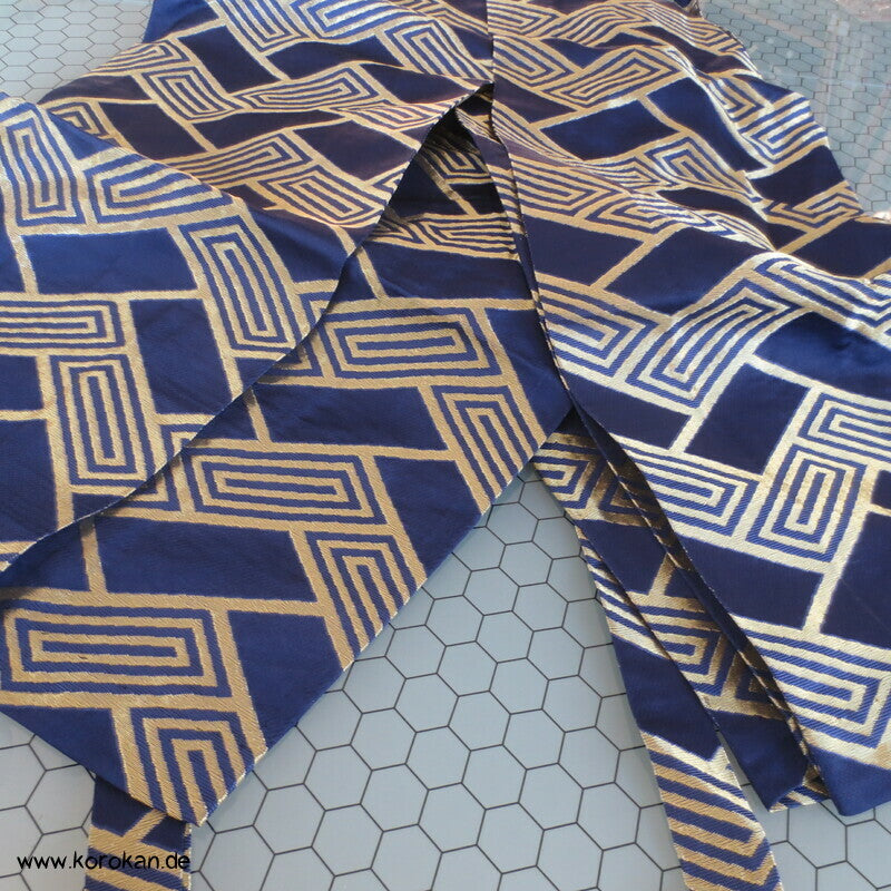 blau - goldene Higaki Brokat Umanori Kimono Hosen Hakama