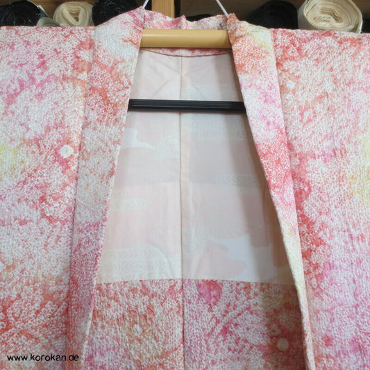 pastellfarbenes Bokashi Full Shibori Haori Kimono Jacke