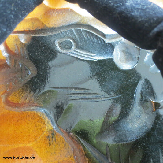 Vintage Männer Geta - handgeschnitzt, Bär, Samtriemen