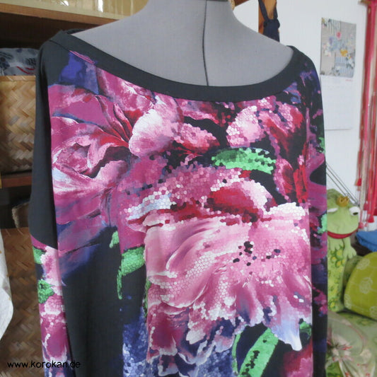 weites Päonien langarm T Shirt, Viscosejersey