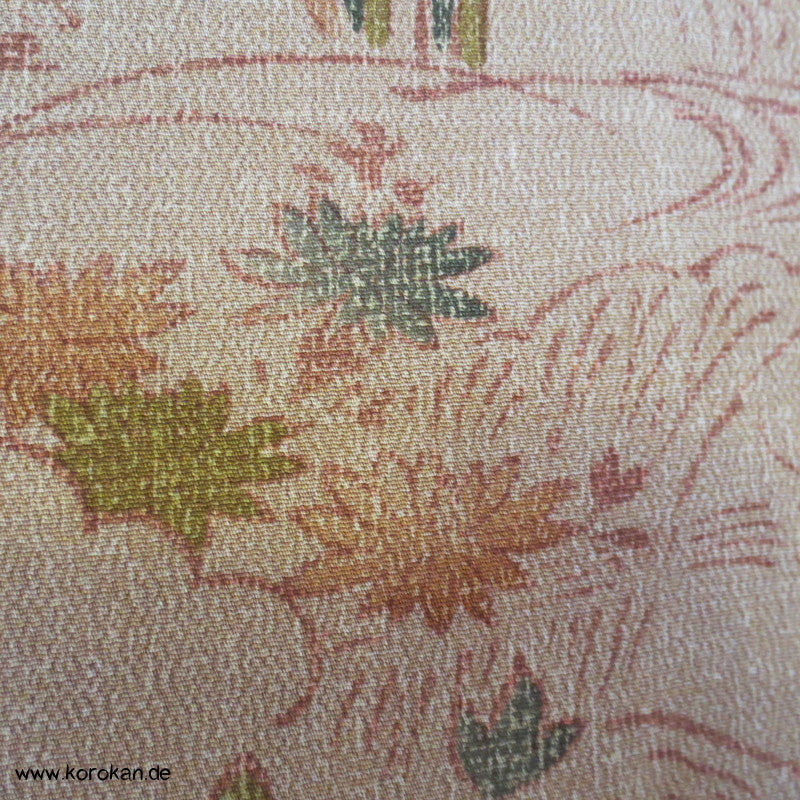 gedruckte Landschaft Komon Kimono auf rauem Crepe