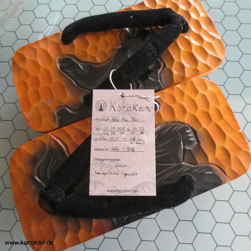 Vintage Männer Geta - handgeschnitzt, Bär, Samtriemen