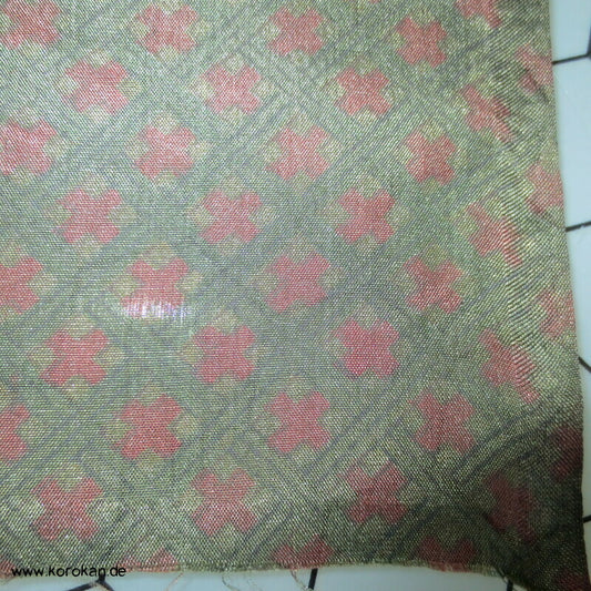 Flechtmuster Seidenpongé Araihari Kimono Futterstoffrest