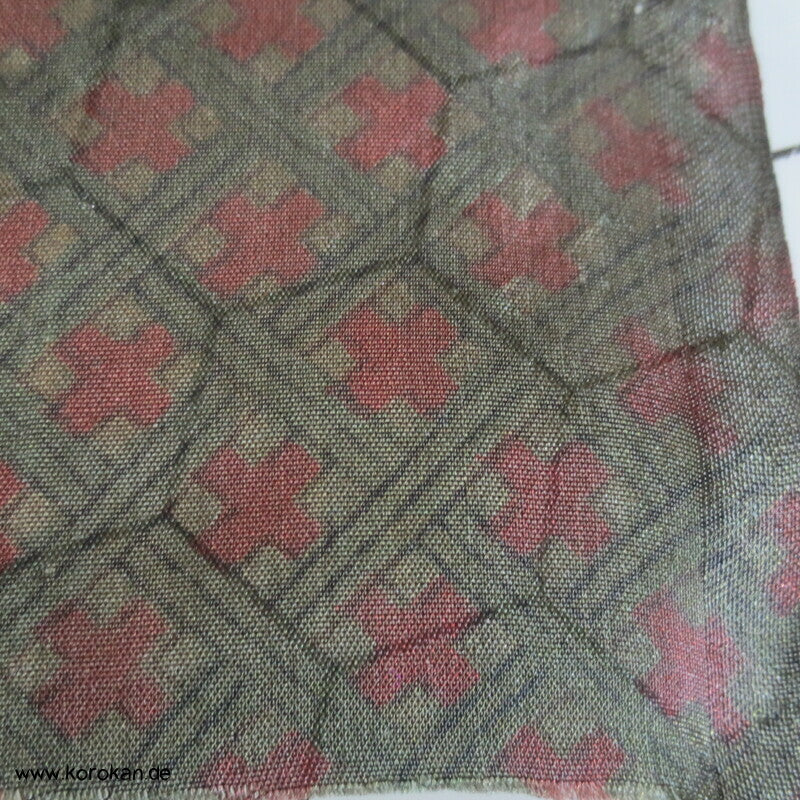 Flechtmuster Seidenpongé Araihari Kimono Futterstoffrest