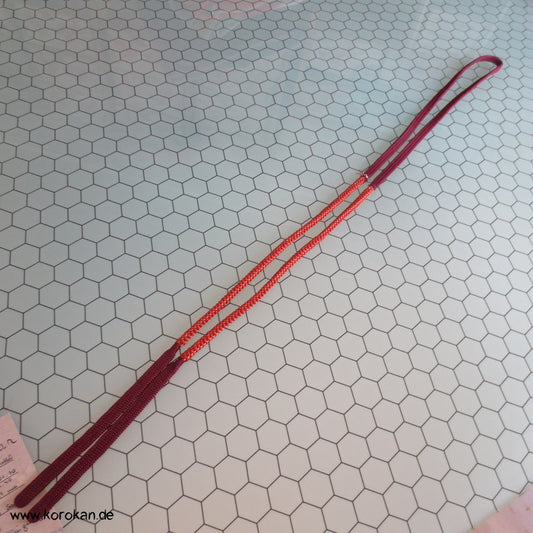 weinrot - hellrot ohne Troddeln Obijime, geflochten