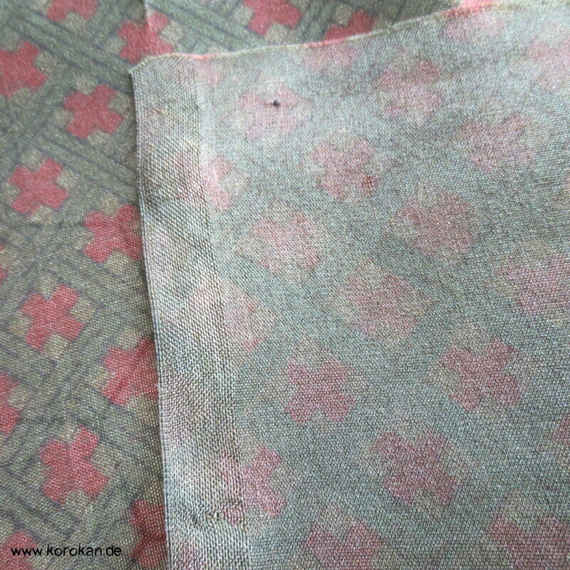 Flechtmuster Seidenpongé Araihari Kimono Futterstoffrest