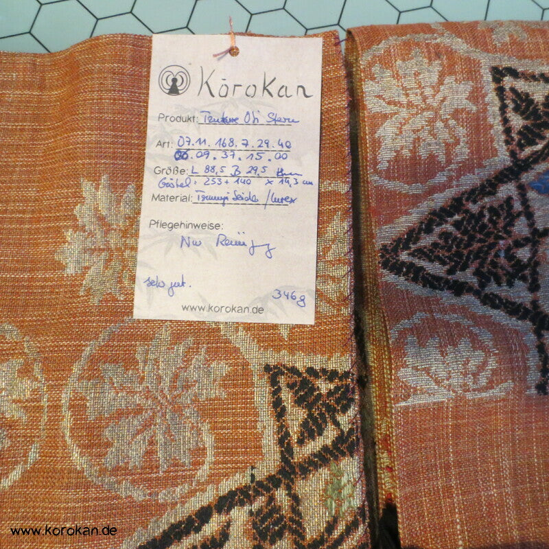 Stern Tsumugi Seiden Tzukure zweiteiliger Obi