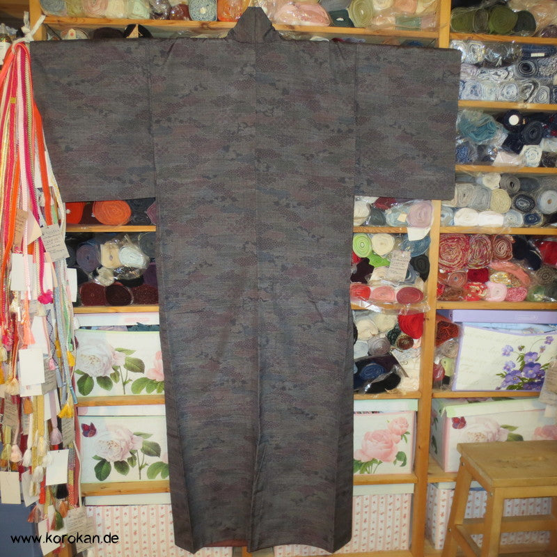 Kiribame Patchwork Kasuri Tsumugi Seiden Kimono