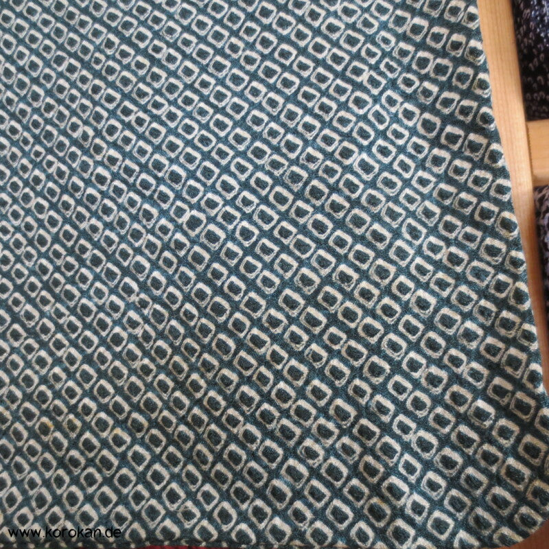 Full Shibori blaugrün Seidendamast Haori Kimono Jacke mit Himo
