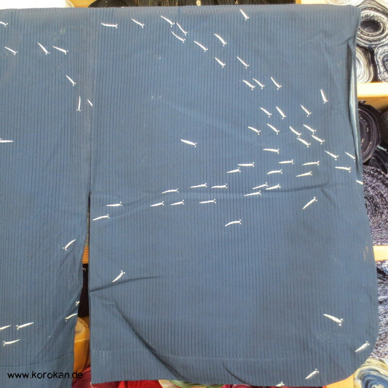 Fischschwärme marineblau Hitoe ungefütterter Rho Seiden Kimono