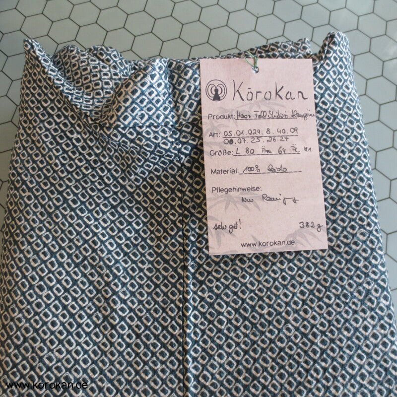 Full Shibori blaugrün Seidendamast Haori Kimono Jacke mit Himo