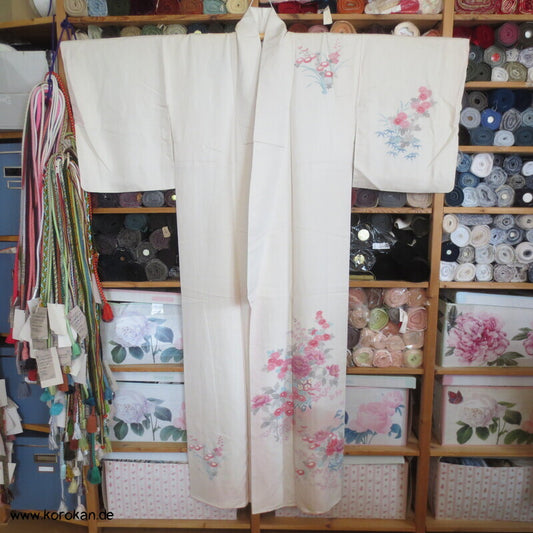 Blumen Homongi Seidendamast Kimono