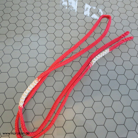 azalee, weiße Abschnitte Obijime, Seide, ohne Troddeln