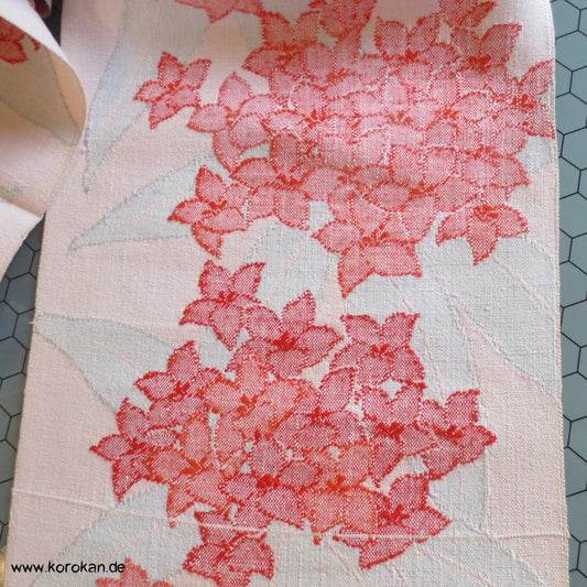 Hydrangea Obi grobe Seide - handgewebt