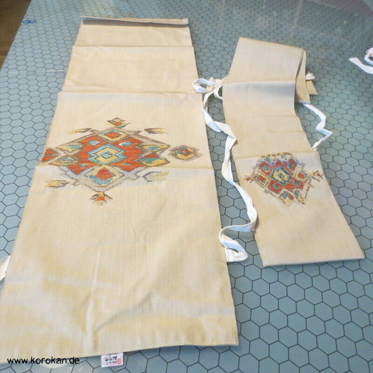 Ohashi grob gewebter Tzukure zweiteiliger Obi Matzukawabishi