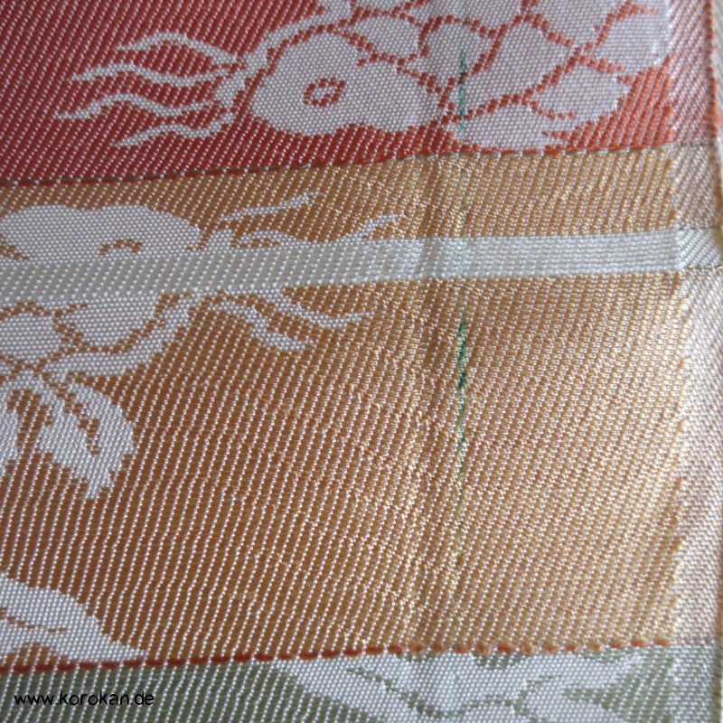 Koi in Streifen Araihari Seiden Stoff für Obi