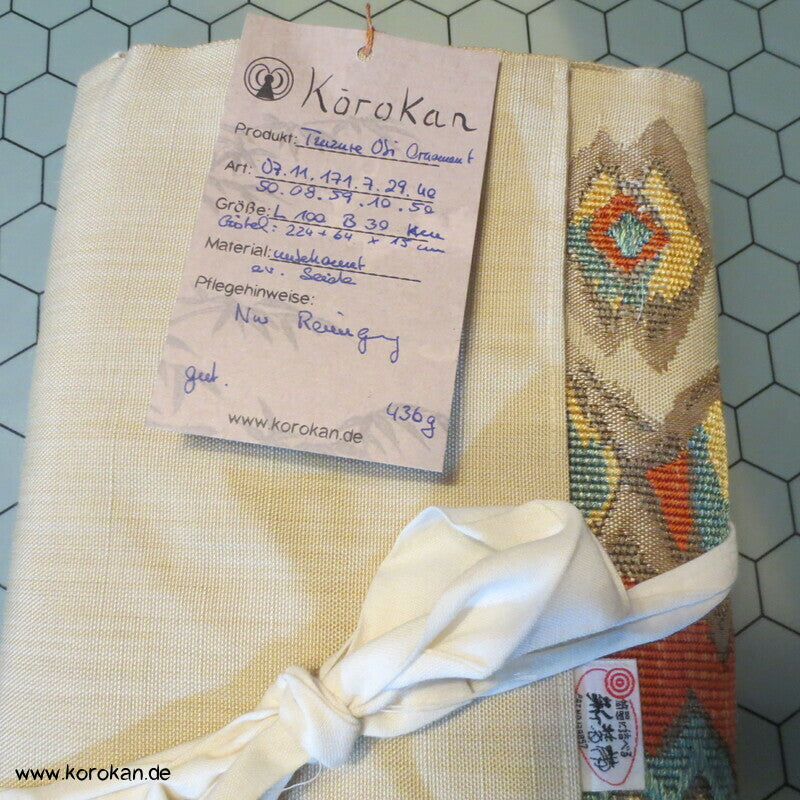 Ohashi grob gewebter Tzukure zweiteiliger Obi Matzukawabishi