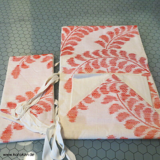 Fuji Wisteria grobgewebter Tsumugi Tzukure zweiteiliger Obi