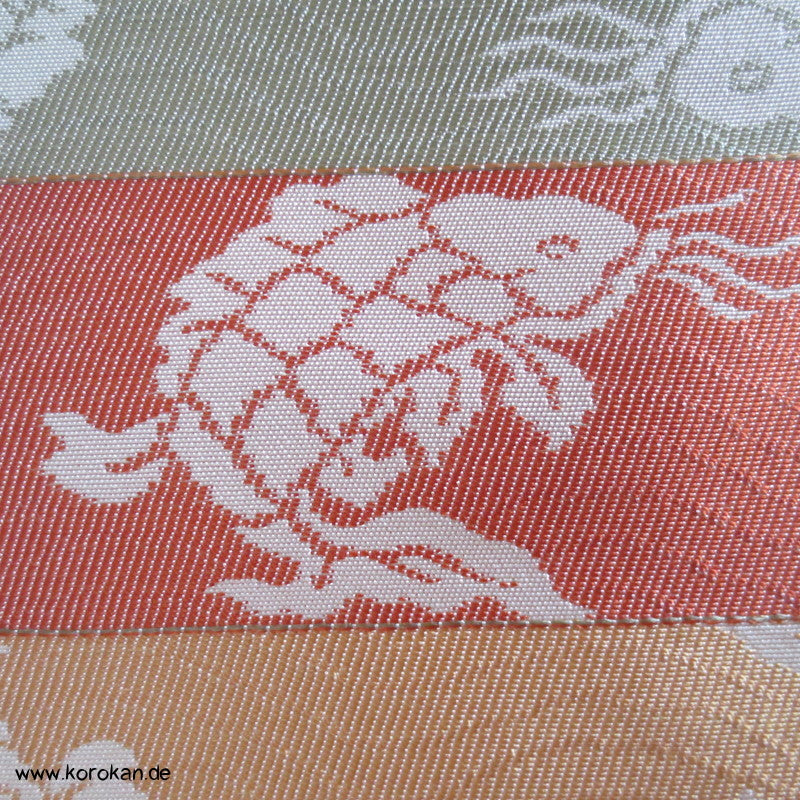 Koi in Streifen Araihari Seiden Stoff für Obi