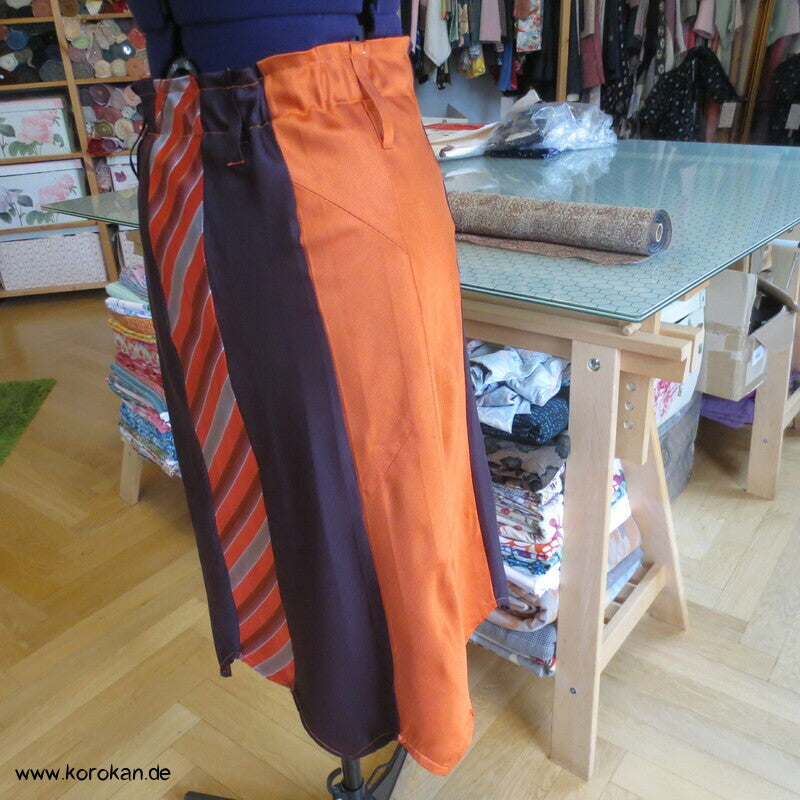 Seiden Krawatten Upcycling Rock rot orange persimmon