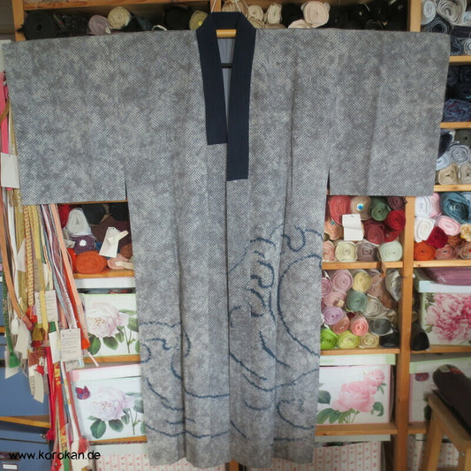 Full Shibori Welle Männer Juban Unterkimono reine Seide