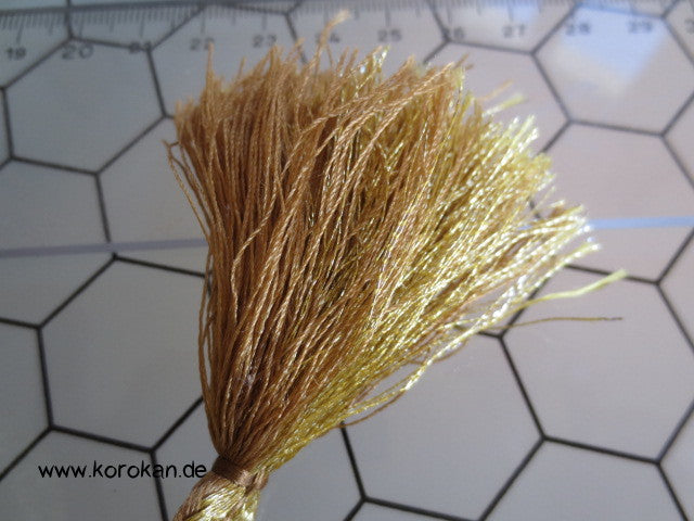 Khaki - Gold, Schneeflocke Obijime, Seide / Lurex