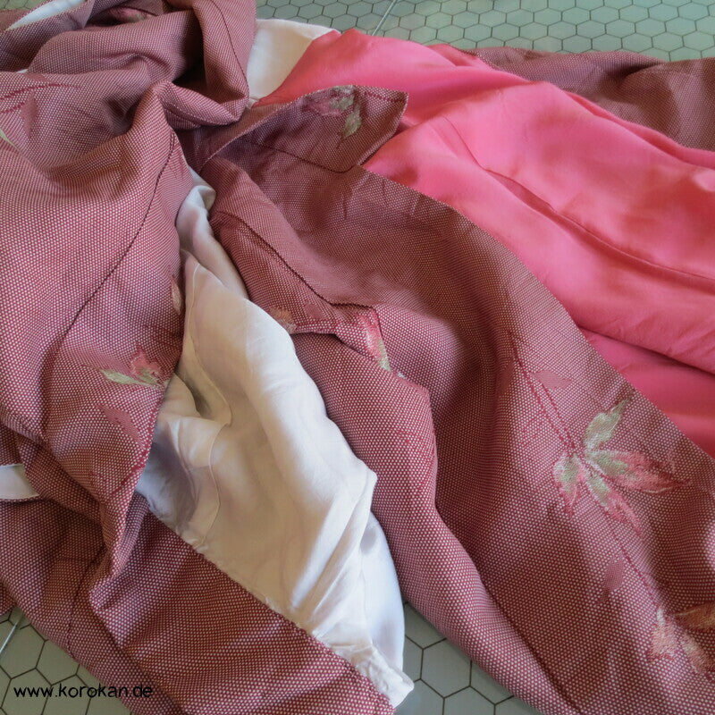 gewebte Blätter Jacquard Komon Kimono