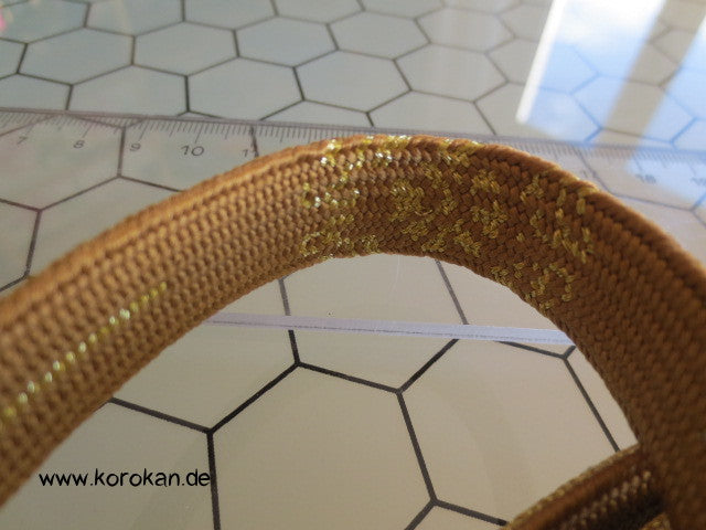 Khaki - Gold, Schneeflocke Obijime, Seide / Lurex