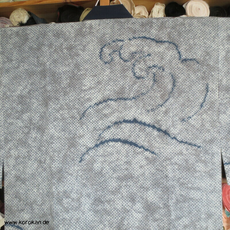 Full Shibori Welle Männer Juban Unterkimono reine Seide