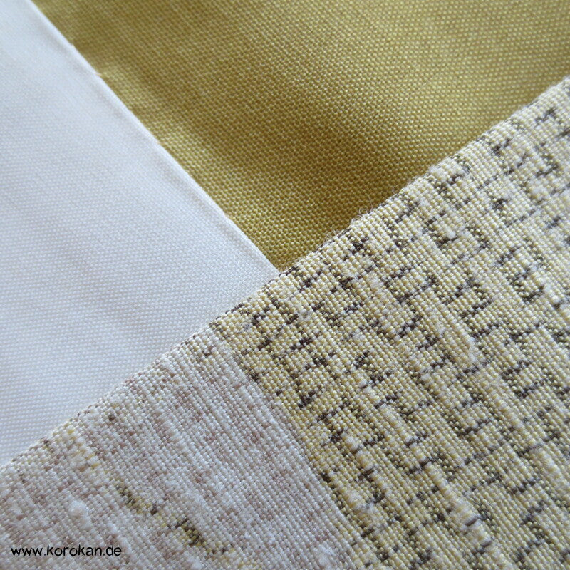 Tsumugi Seiden Kasuri Blättermotive Kimono