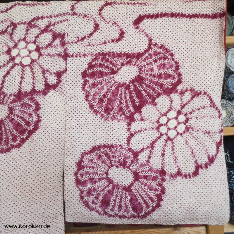 Full Shibori Chrysanthemen Fluss Homongi Kimono