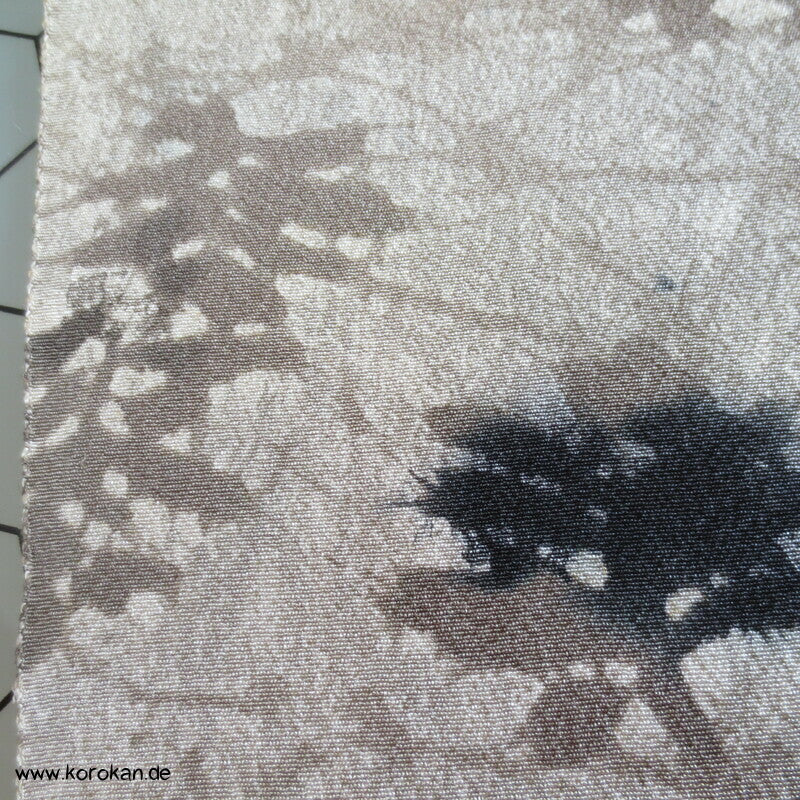 Camouflage graue Chirimen Crepe Kimono Seide