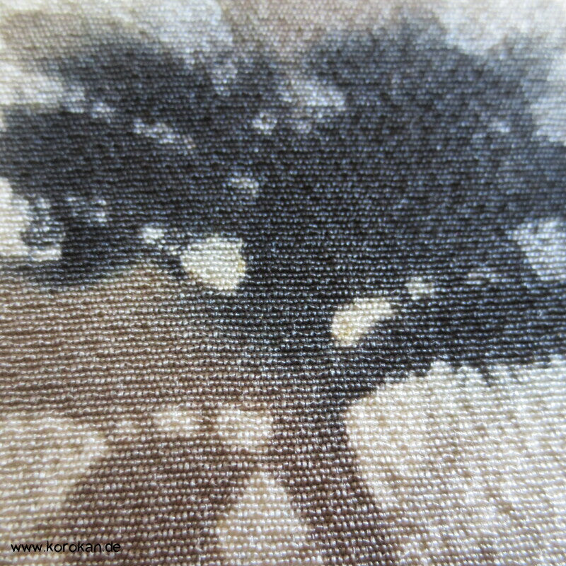 Camouflage graue Chirimen Crepe Kimono Seide