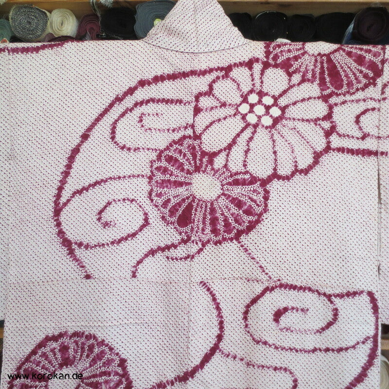 Full Shibori Chrysanthemen Fluss Homongi Kimono