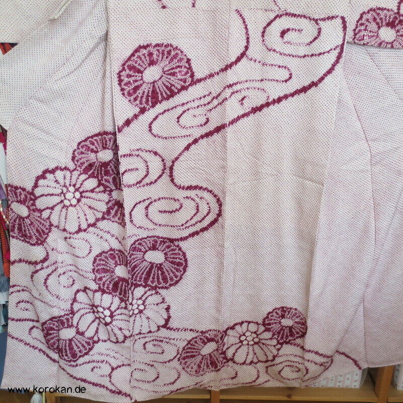 Full Shibori Chrysanthemen Fluss Homongi Kimono