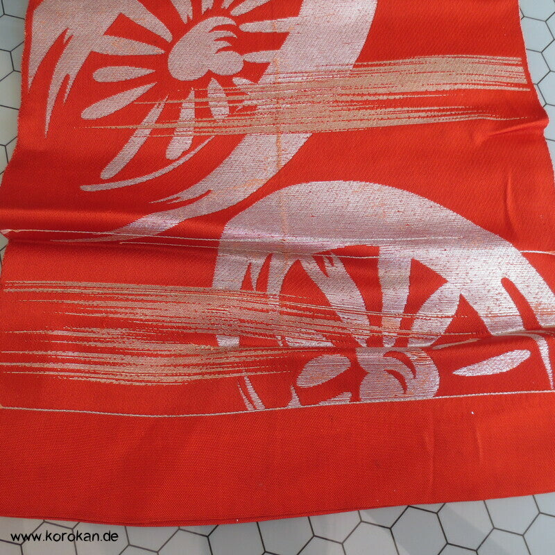 Araihari antiker Seidenbrokat Kimono Obi Genji Guruma