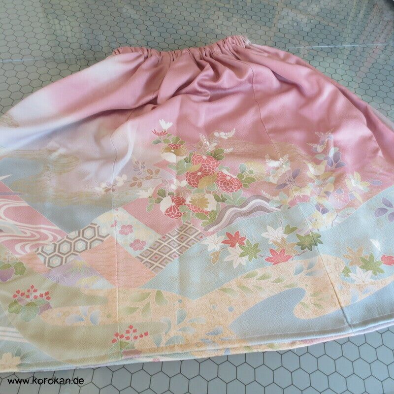 japanischer Upcycling Rock mit Gummizug in der Taille