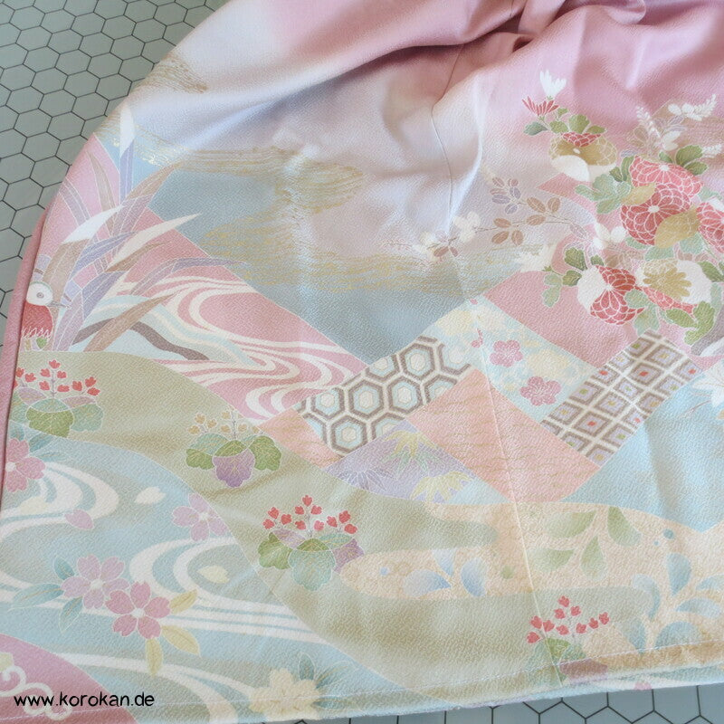 japanischer Upcycling Rock mit Gummizug in der Taille